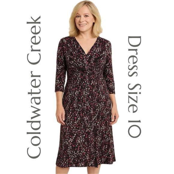 Coldwater Creek - Wrap Style Cocktail Dress- Size 10 - Picture 1 of 6
